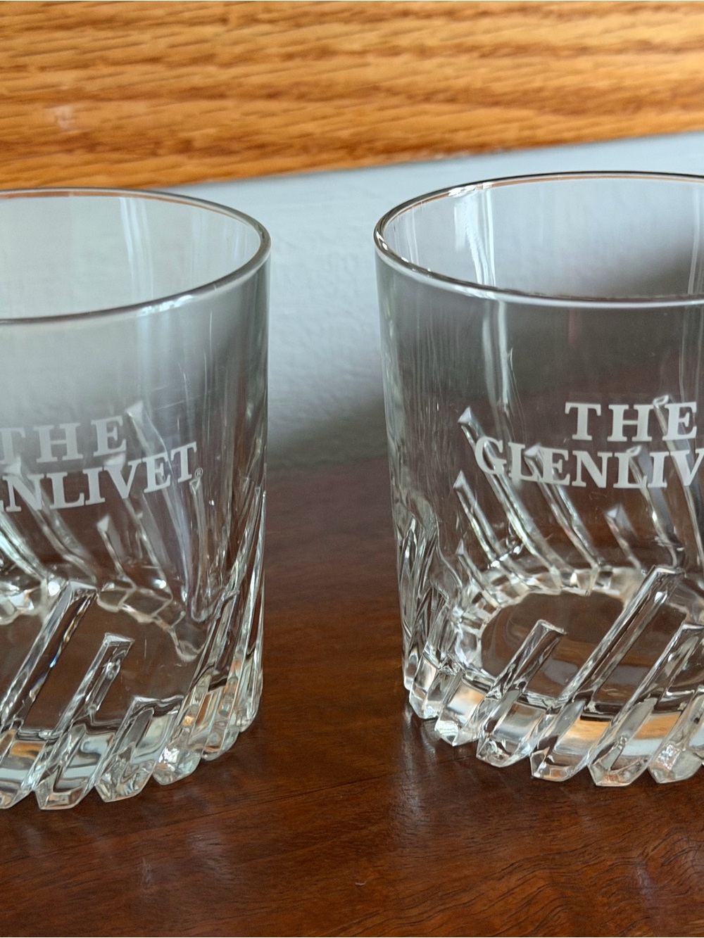 Vintage Glenlivet Clear Crystal Whiskey Glass - Set of 2